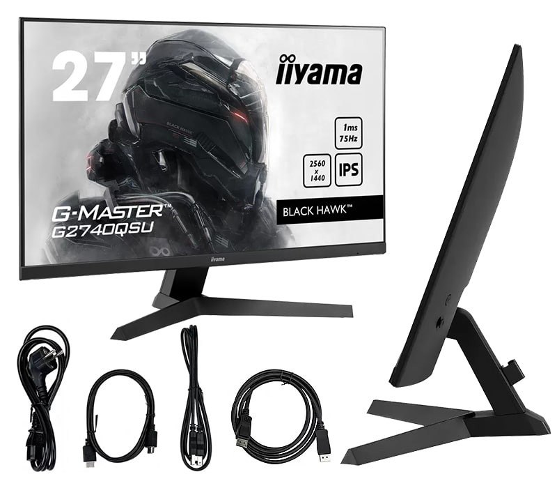 Monitor iiyama G-Master G2740QSU-B1 27" Black Hawk, WQHD, IPS, 1ms, 75Hz, HDMI, DP, FlicerFree, Black Tuner