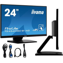 Monitor cu ecran tactil IPS LED de 24" iiyama ProLite T2454MSC-B1AG /VGA, HDMI, difuzoare/ cu acoperire anti-reflexie