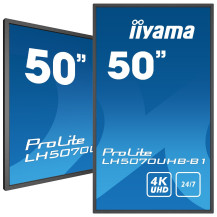 Monitor DigitalSignage iiyama ProLite LH5070UHB-B1 50", VA LED, 4K, Android, 24/7, luminozitate ridicată, ultra flat