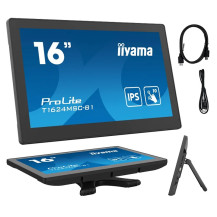 Monitor Interactiv iiyama ProLite T1624MSC-B1 16" IPS, FullHD, HDMI, SDcard, LAN, POE, 24/7