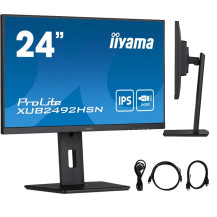 Monitor iiyama ProLite XUB2492HSN-B5 24" IPS LED 4ms 75Hz /USB-C HDMI DP/ Stație de andocare încorporată USB-C PD/LAN