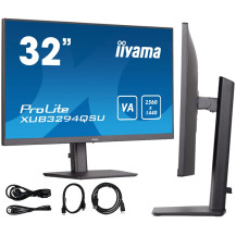 Monitor iiyama ProLite XUB3294QSU-B1 32" WQHD VA LED 4ms 75Hz /HDMI DP/ HAS FlickerFree BlueLightReducer
