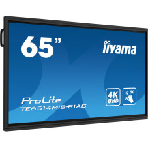 Monitor interactiv cu ecran tactil iiyama ProLite TE6514MIS-B1AG 65" 4K, VA LED, Android13, iiWare11, ScreenShare, 24/7