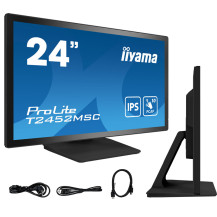 iiyama ProLite T2452MSC-B1 Monitor cu ecran tactil IPS LED de 24" cu 10 puncte de atingere /HDMI, DisplayPort/ Difuzoare