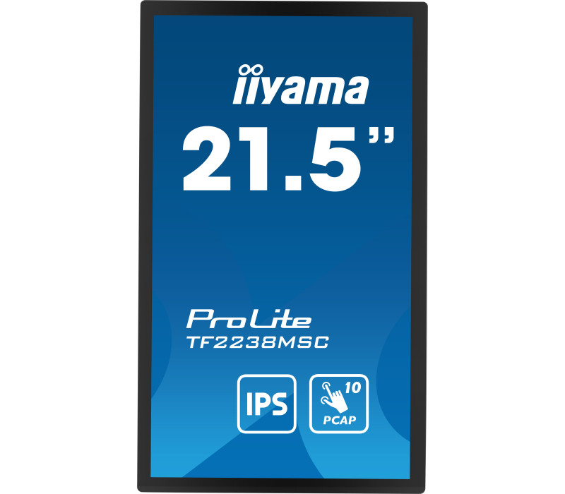 iiyama ProLite TF2238MSC-B1 Monitor cu ecran tactil de 22" IPS FHD IPX1 încastrat /HDMI, DP/ Difuzoare