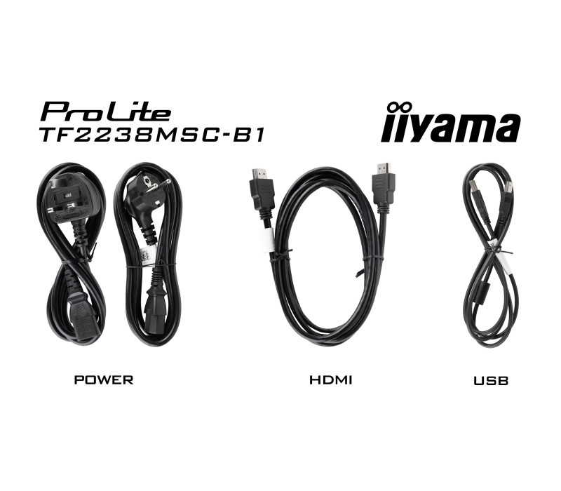 iiyama ProLite TF2238MSC-B1 Monitor cu ecran tactil de 22" IPS FHD IPX1 încastrat /HDMI, DP/ Difuzoare