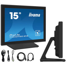 Monitor POS cu ecran tactil iiyama T1532MSC-B1S 15" 4:3 /VGA HDMI DP/ IP43, difuzoare