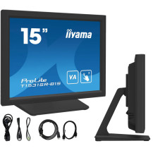 Monitor cu ecran tactil iiyama T1531SR-B1S 15" VA LED 4:3 /VGA HDMI DP/ IP54, difuzoare