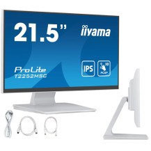 Monitor cu ecran tactil iiyama ProLite T2252MSC-W2 22'' FULL HD LED IPS /HDMI, DP/ Difuzoare, alb