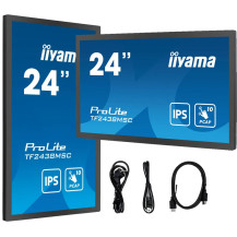 iiyama ProLite TF2438MSC-B1 Monitor cu ecran tactil de 24" IPS FHD IPX1 încastrat /HDMI, DP/ Difuzoare