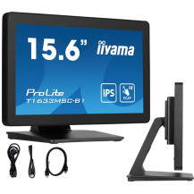 Monitor cu ecran tactil iiyama ProLite T1633MSC-B1 15,6" IPS LED, HDMI, DisplayPort, difuzoare, IP54
