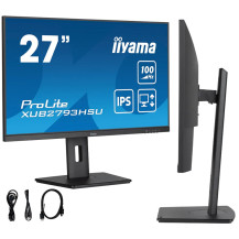 iiyama ProLite XUB2793HSU-B6 27" IPS LED 1ms 100Hz /HDMI, DisplayPort, USB hub/ Monitor reglabil în înălțime, FlickerFree