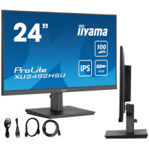 Monitor iiyama ProLite XU2492HSU-B6 24" IPS LED 100Hz 0,4ms /HDMI, DisplayPort, hub USB/ FlickerFree