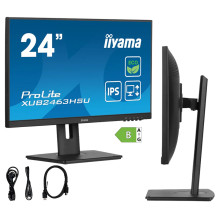 Monitor iiyama ECO ProLite XUB2463HSU-B1 24" IPS LED 100Hz /HDMI DisplayPort/ hub USB, HAS, Eye Safe, Eye Comfort