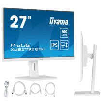 Monitor iiyama ProLite XUB2792QSU-W6 27" WQHD IPS LED 0.4ms 100Hz /HDMI DisplayPort/ hub USB HAS Biały