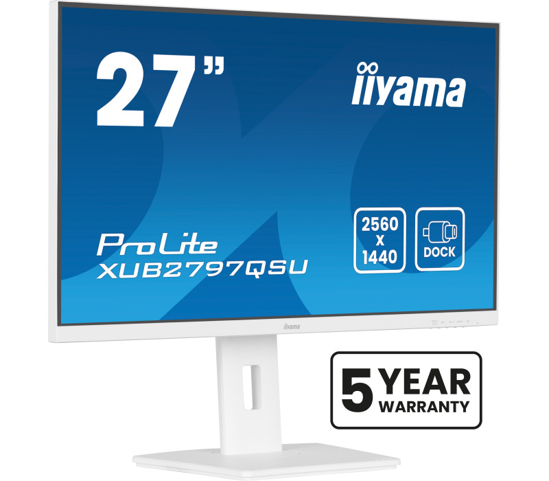 Monitor alb iiyama ProLite XUB2797QSU-W2 27" IPS LED WQHD 1ms 100Hz /HDMI DP/ FlickerFree AdaptiveSync