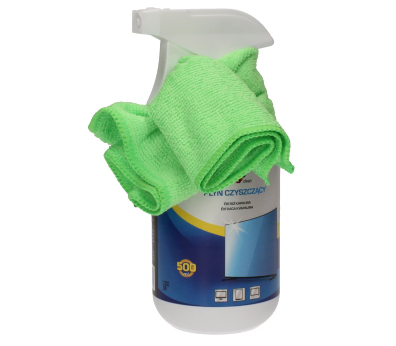 Set specializat pentru curățarea ecranelor Lichid 500ml + cârpă din microfibră
