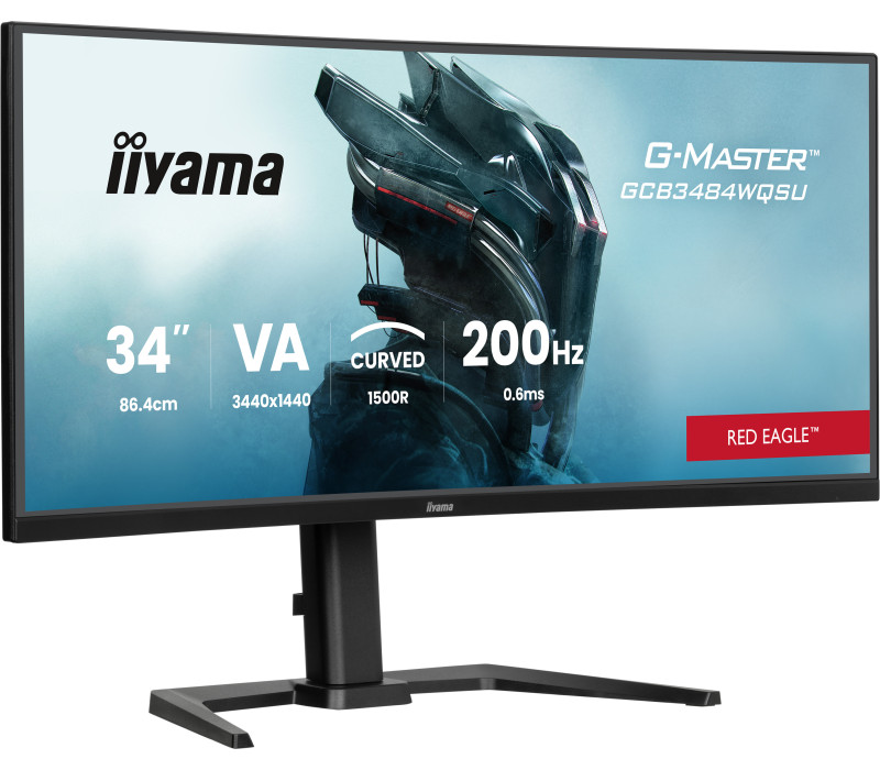 Monitor iiyama G-Master GCB3484WQSU-B2 de 34", curbat, UWQHD, VA, LED, 200 Hz, 0,4 ms, HDR, FreeSync Premium, 2 x HDMI, 1 x DP