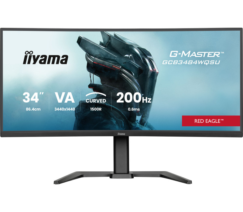 Monitor iiyama G-Master GCB3484WQSU-B2 de 34", curbat, UWQHD, VA, LED, 200 Hz, 0,4 ms, HDR, FreeSync Premium, 2 x HDMI, 1 x DP