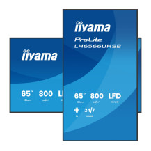 Digital Signage iiyama LH6566UHSB-B1AG 65" 4K UHD 800 cd/m² iiSignage², iiControl, iiShare, 24/7, WiFi, Android 14
