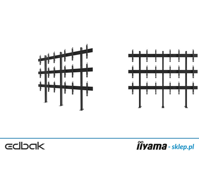 Edbak VWSA3357-L Structura perete video pentru montaj in pardoseala, modulara 3x3, 50-57", orizontala