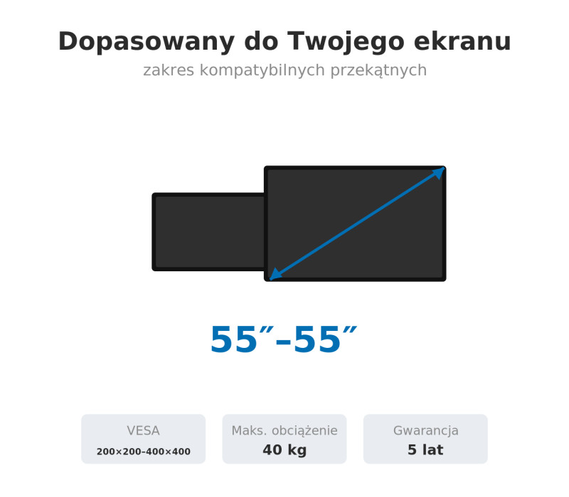 Edbak TRF100 Cărucior cu cap pivotant și reglare pe înălțime pentru monitoare Samsung Flip