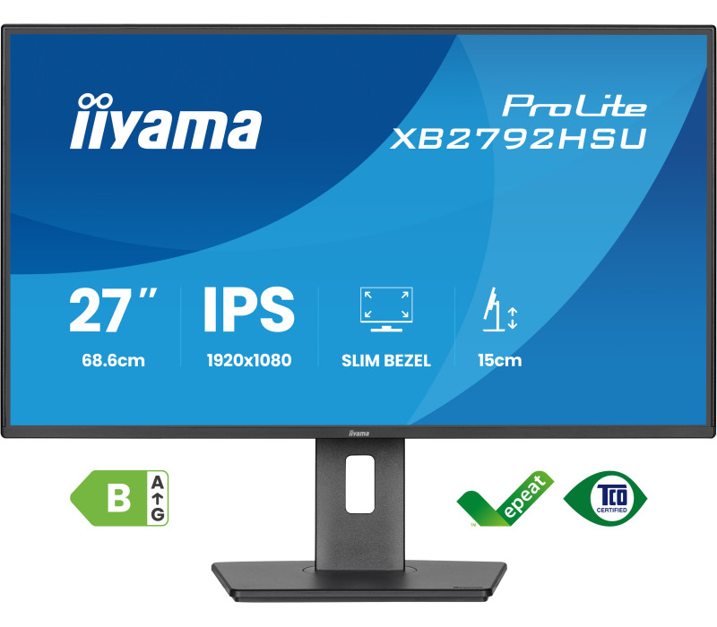 iiyama ProLite XB2792HSU-B1 27" IPS LED 120Hz /HDMI, DP/ FlickerFree, EyeSafe, Eye Comfort, monitor HAS